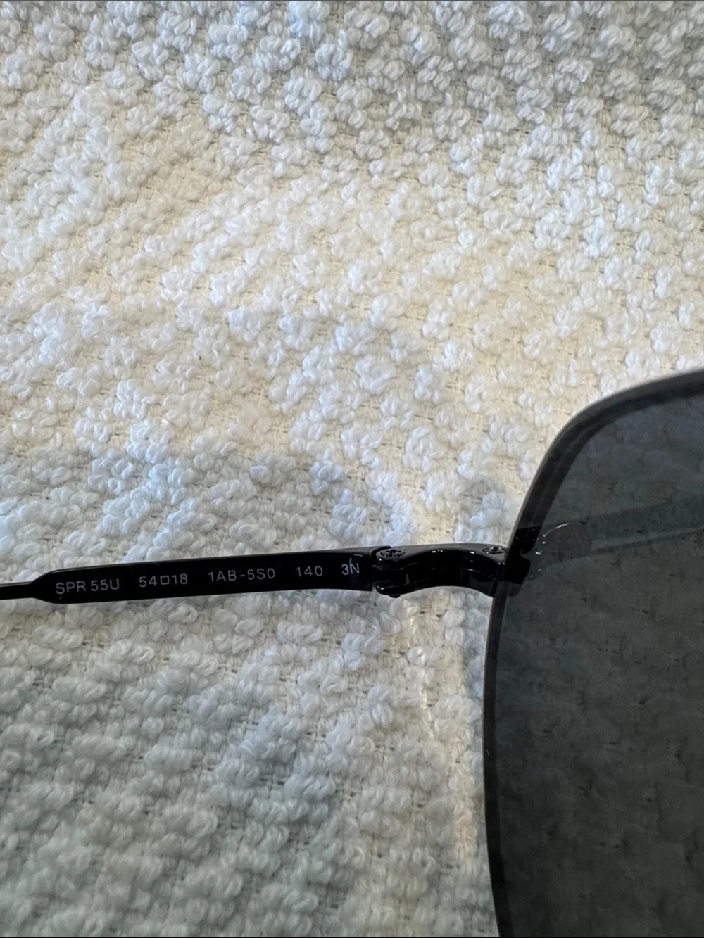RARE Prada 55US Black Metal Aviator Sunglasses with Dark solid Lenses NWT 54eye